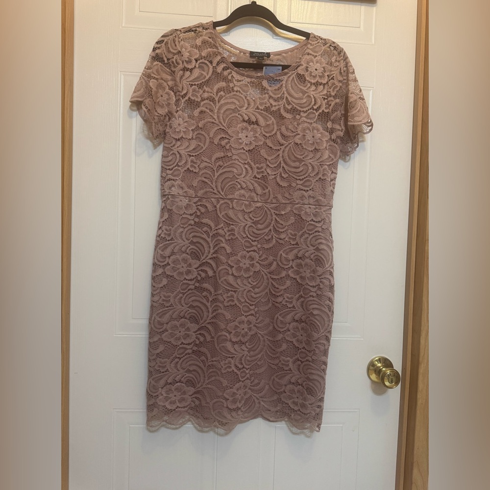 Justify Sz L Mocha Sheath  Mini Dress Crew Neck Short Sleeve NWT😊😊